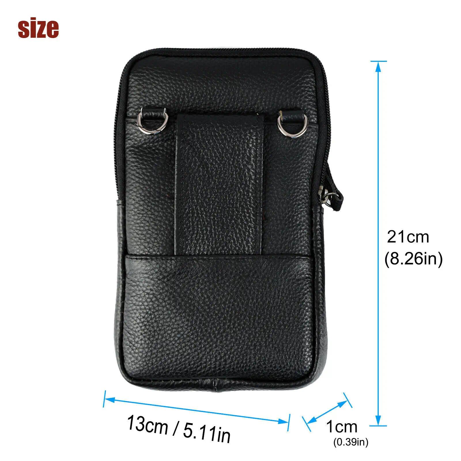 Dazone Leather Cell Phone Shoulder Holster Crossbody Bag, Portable Lightweight Phone Pouch with Adjustable Strap, Universal Fit for Smartphones Up to 6.9 Inches, Durable Protective Shoulder Bag for Daily Travel Outdoor Use