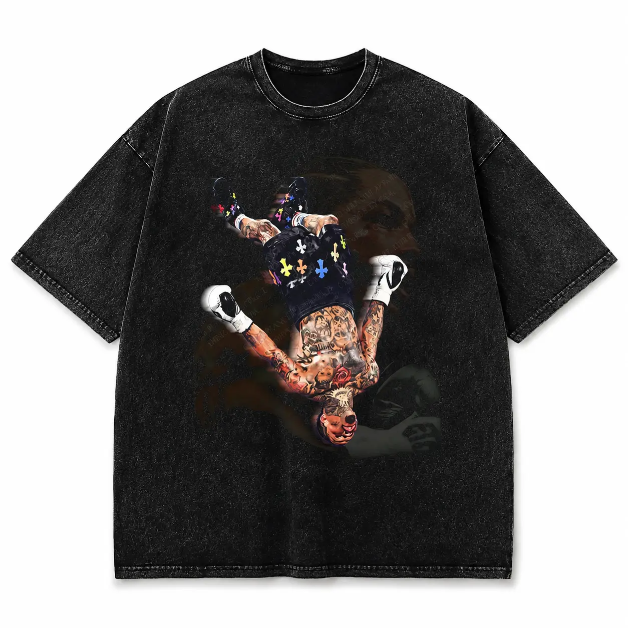 Men's Gervonta "Tank" Davis Flip Washed Graphic Short-Sleeve Top - Loose Boxing-Inspired Menswear Tee for Women, Shortsleeve, Tops