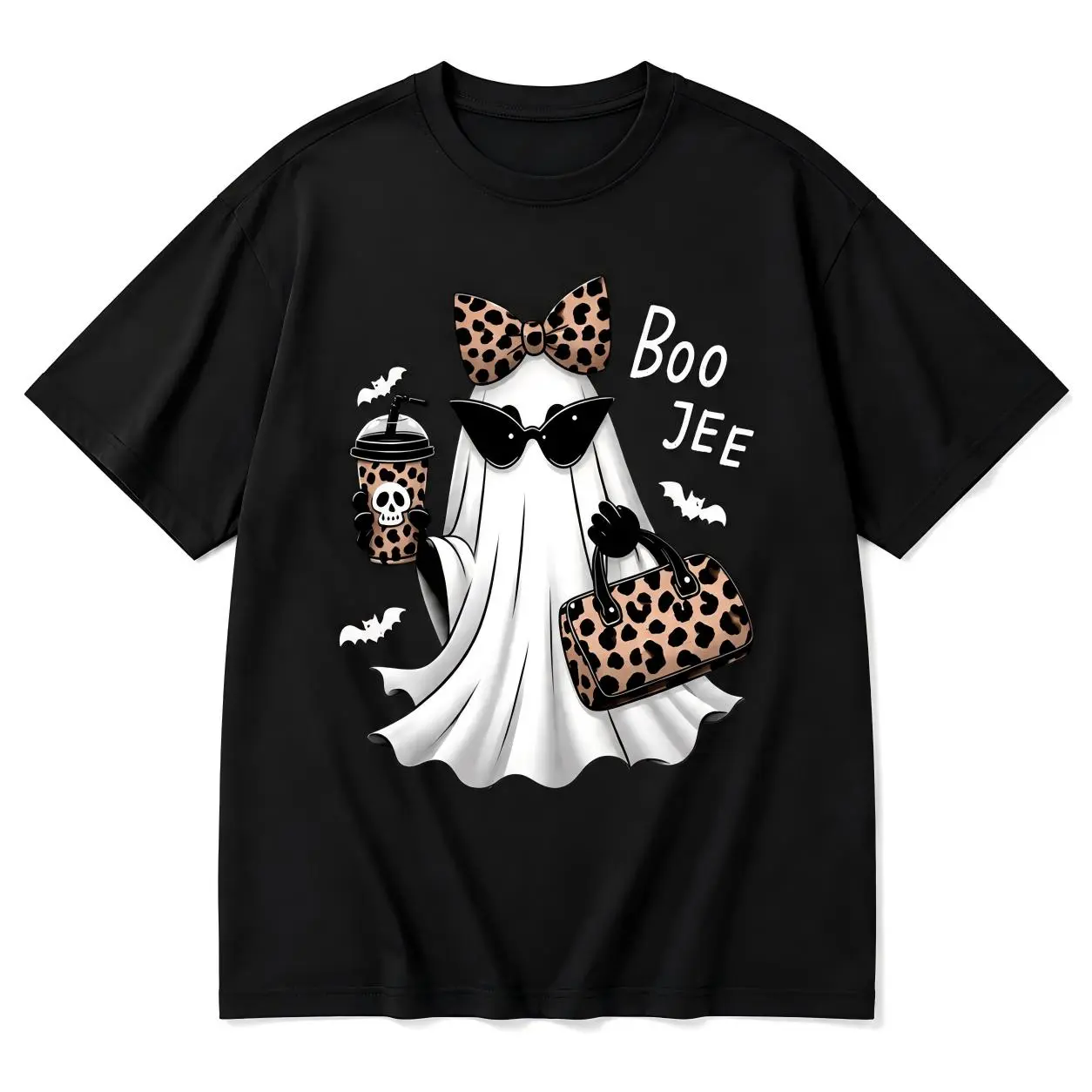 Boo-Jee Ghost Shirt Leopard Ghost Tee Ghost Coffee Shirt Funny Fall Shirt Ghost Tee Girly Halloween Gift Boojee Shirt