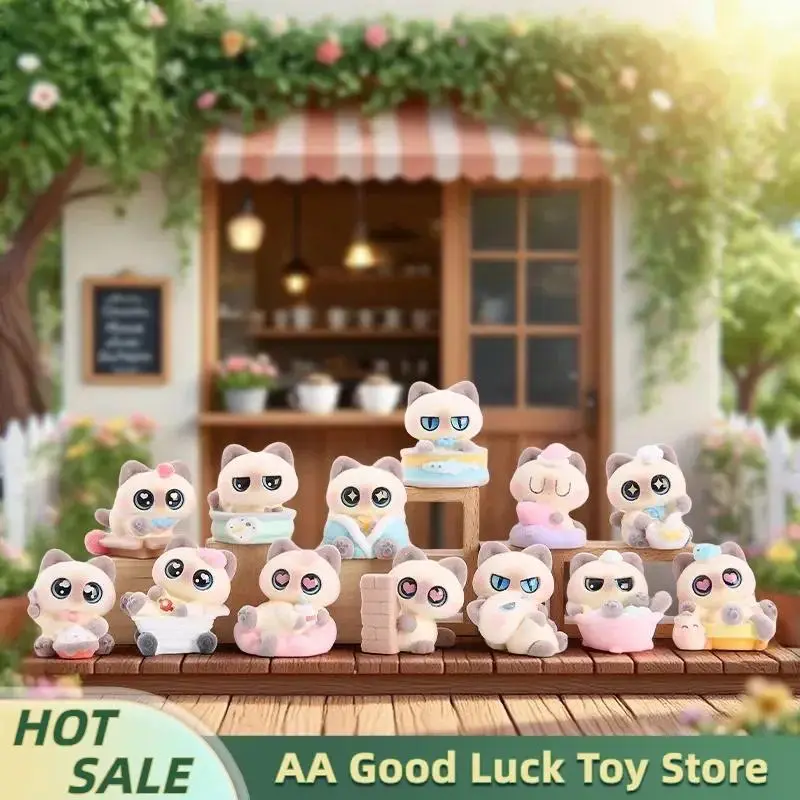 Kawaii Mofusand Cat Series Flocking Blind Box Kawaii Trendy Desktop Decoration Ornament Model Toy Doll Surprise Gift
