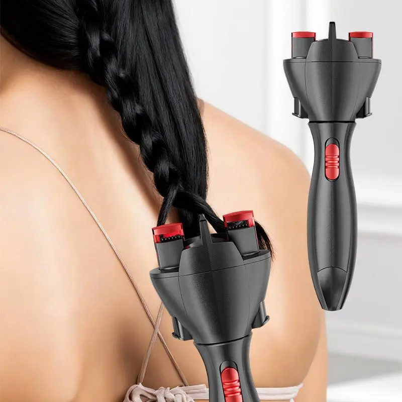 Automatic Hair Braiding Machine, 360° Rotatable, USB-Charging, European & American Popular, White Battery Model (Without Battery), Portable & User-Friendly for All Hair Types, Ideal for DIY Braids, Hair Tools
