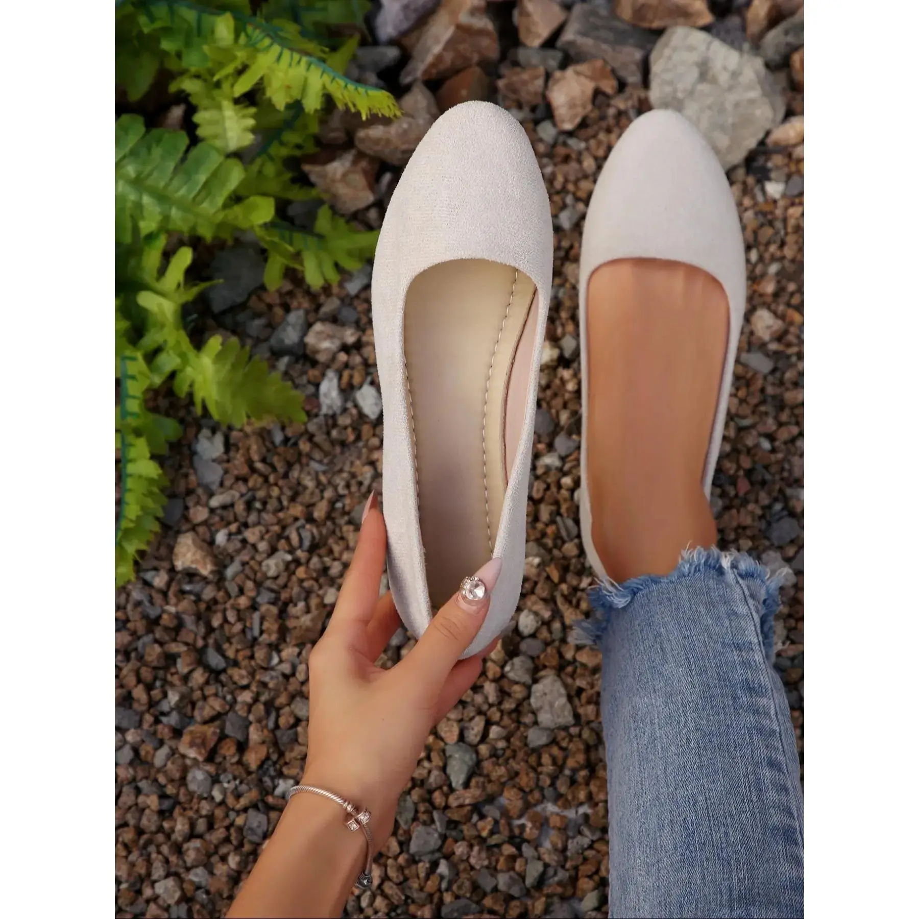 YYW1 Women's Round Toe Flat Shoes, Casual Fashion Shoes, Casual-On Loafers, Comfortable Medium Width, Suitable Work and, All Seasons Wear, On Flats, Flat Sole Shoes