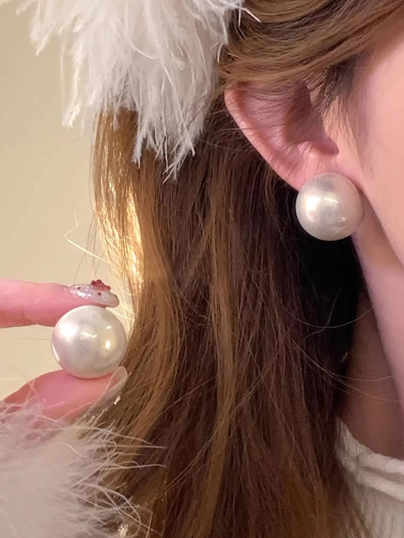 Elegant Imitation Pearl Earrings for Women, Unique Design Jewelry, Luxurious High-End Style, Beautiful and Chic Ear Accessories