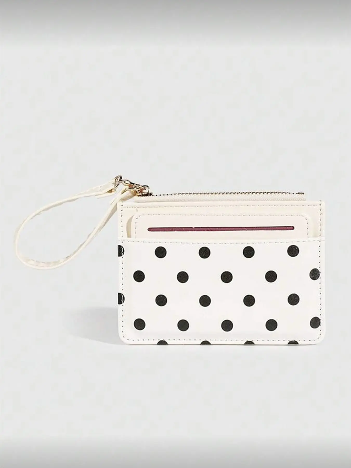 Y2K Polka Dot Mini Wallet Fashion PU Card Holder Cute ID Storage Bag Detachable Multi-Layer Ultra-Thin Card Wallet