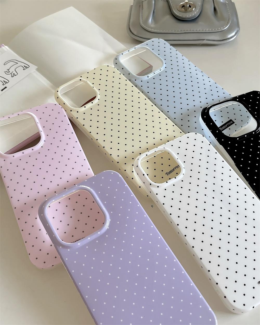 INS Polka Dot Small Fresh Mobile Phone Case for iPhone 17 16 15 14 13 12 Pro Max 11 Ultra Slim Shockproof Cover for iPhone Air