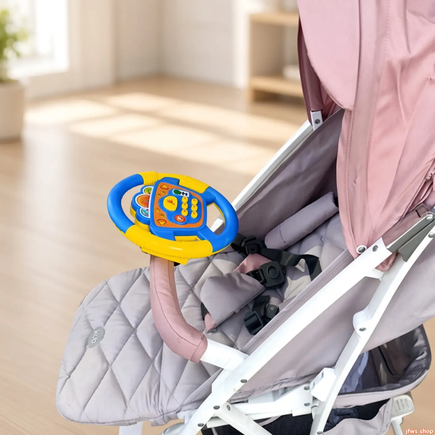 2026 New Kids Steering Wheel Toy with Lights Music and Realistic Driving Sounds, Interactive Simulated Car Dashboard Toy for Car Seat Stroller Travel Entertainment, Early Learning Educational Gift for Toddlers Boys Girls 1-3 Years Old Christmas Birthday t