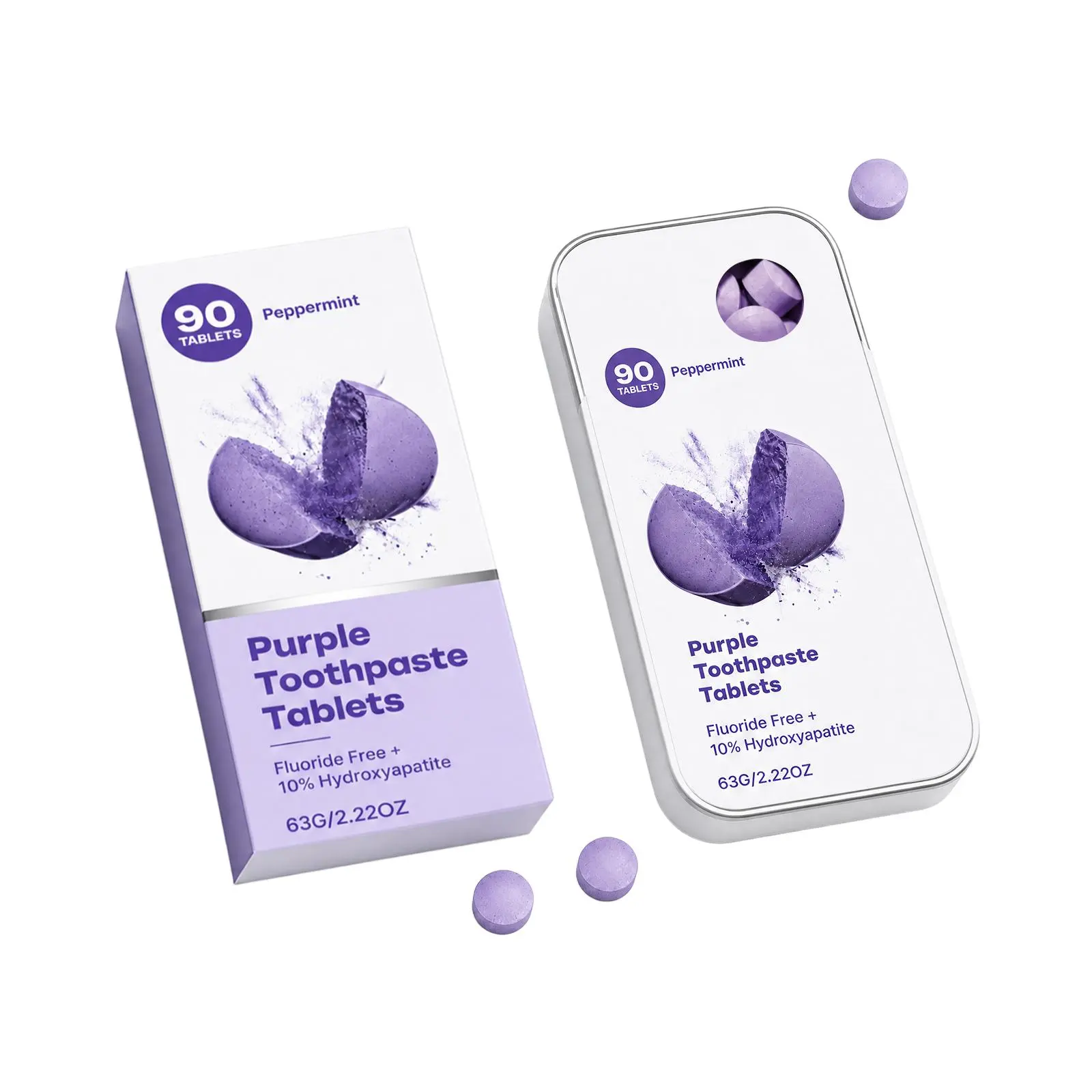 Sugar-Free Toothpaste Tablets, Portable Mint-Flavored Oral Care for Gentle Cleaning, Fresh Breath & a Bright-Looking Smile