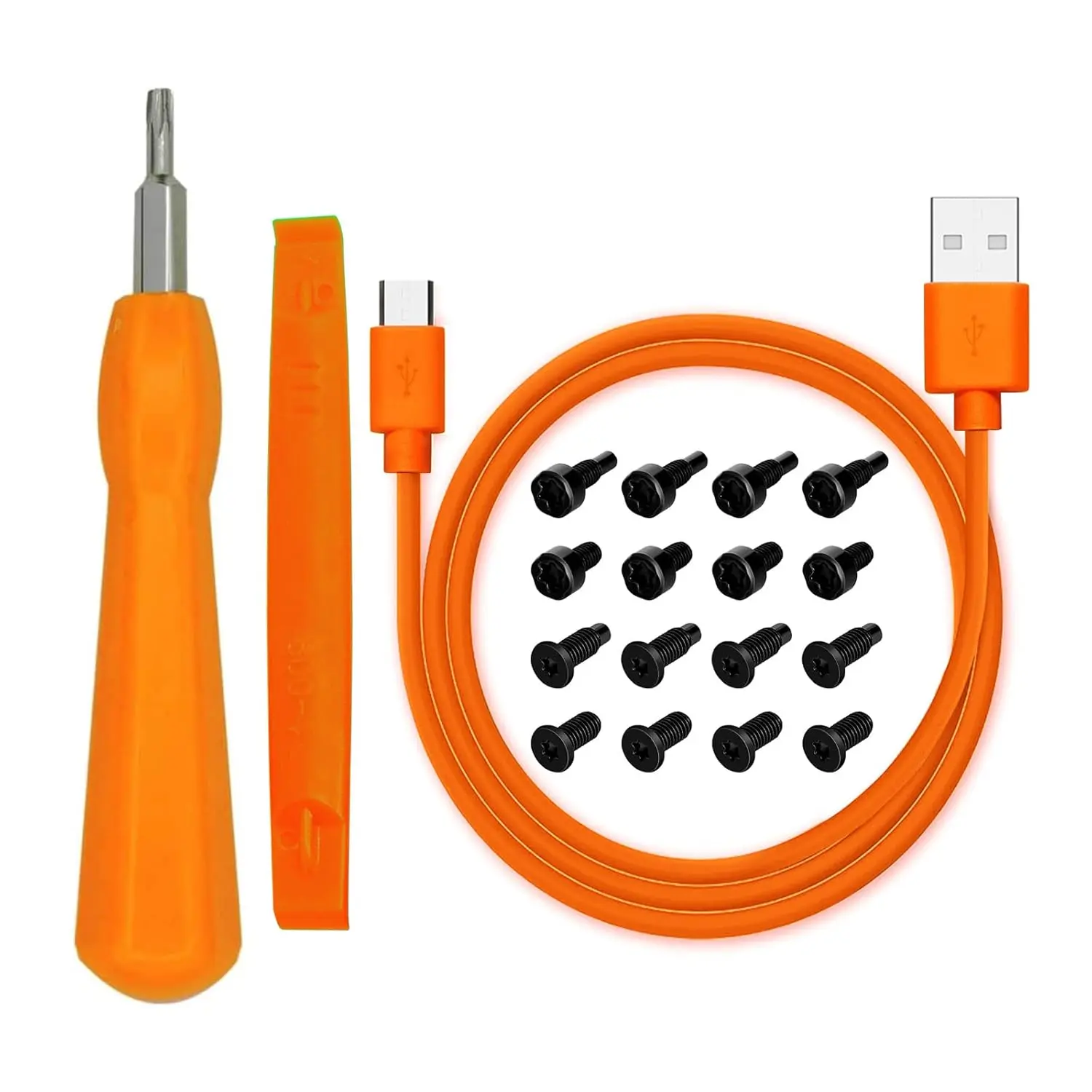 Replacement Ring Doorbell Screwdriver + 20Pcs Doorbell Screws & Charger Charging Cable Cord for Video Doorbell, Video Doorbell 2nd generation 3 and Pro & Ring Doorbell Security Screw (Orange)