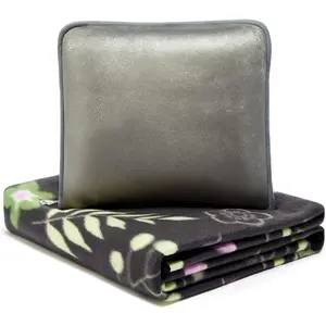Travel Blanket Airplane Compact with Bag, Fleece Throw Blanket Cozy Soft for Camping Train 60" x 40", Flower