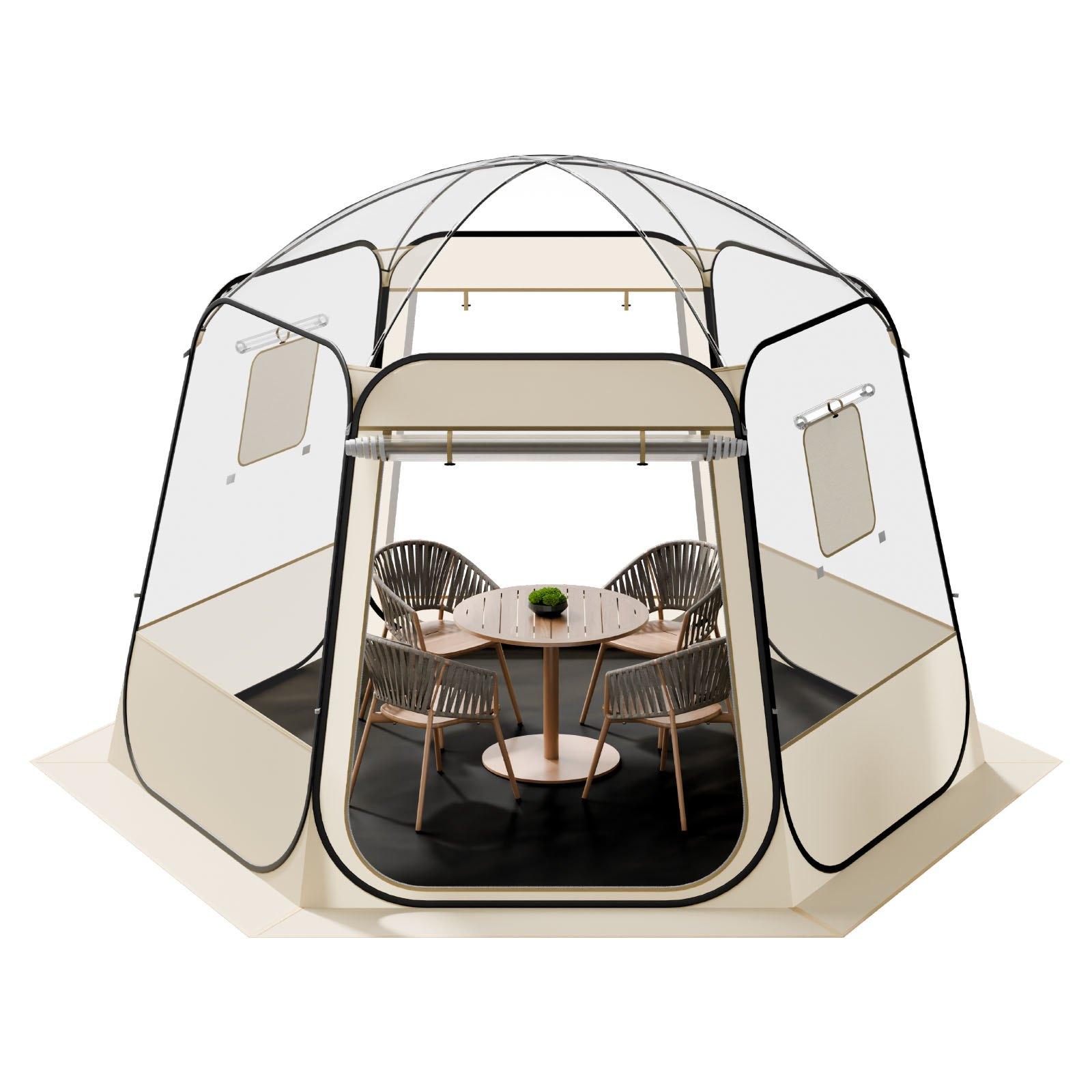 VEVOR Pop up Bubble Tent, 10 x 9.2 ft Waterproof & UV-Resistant, Clear Camping Tent Shelter, Outdoor Garden Dome Igloo Tents with Windows, 540 °   Panoramic View, for 4-8 Persons Patio Backyard