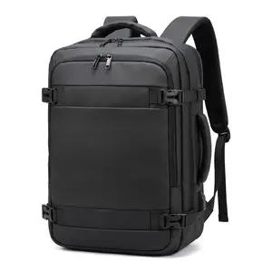 Expandable Waterproof Oxford Travel Backpack for Men and Women, Lightweight Business Casual Daypack with 16-Inch Laptop Compartment, 20-35L, Multi-Compartment Waterproof Backpacks, Lightweight Waterproof Backpacks