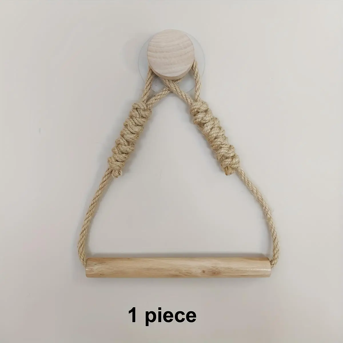 1/2pcs Rustic Jute Rope & Wooden Stick Tissue Holder, Wall-Mounted Self-Adhesive Bathroom Dispenser with Lace Design, Decorative Toilet Paper Storage Gadget, Home Bathroom Room Accessories