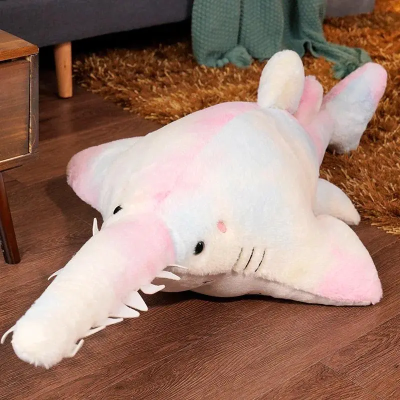 Giant Serrated Shark Soft Plush Toy Birthday Gift Sea Serrated Shark Pillow Sofa Cushion Kids Stuffed Toys Cartoon Home Decor