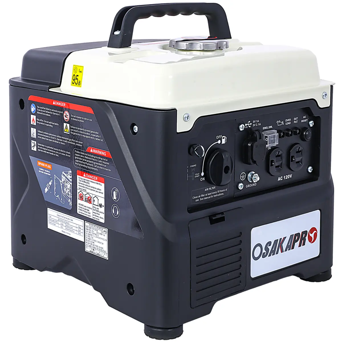1200W Portable Inverter Generator - Quiet Generators, Super Quiet Gas-Powered Unit with Eco-Mode, Lightweight Compact Design, EPA Compliant 1200w Power for Camping, Home Backup Emergency Use