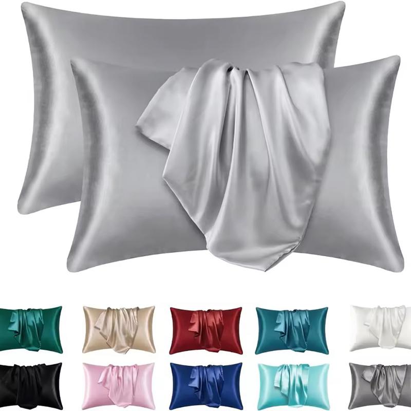 2pcs Boost Beauty Sleep Silky Satin Pillowcases – Cooling, Hair & Skin-Friendly, Easy-Care