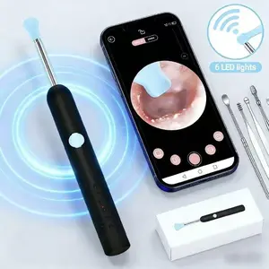 Ear Wax Removal Tool, 1080P Ear Cleaning Tool with 6 Counts Ear Pick Tools, Rechargeable Earwax Removal Tool for Ear Care