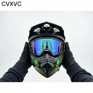 CVXVC DOT Approved Adult Men's Full Face Dirt Bike Motocross Aero Helmet Set with Goggles, Gloves, Face Cover, Motorcycle Helmet Liner - Sporty Protective Gear for Off-Road Use,summerwins
