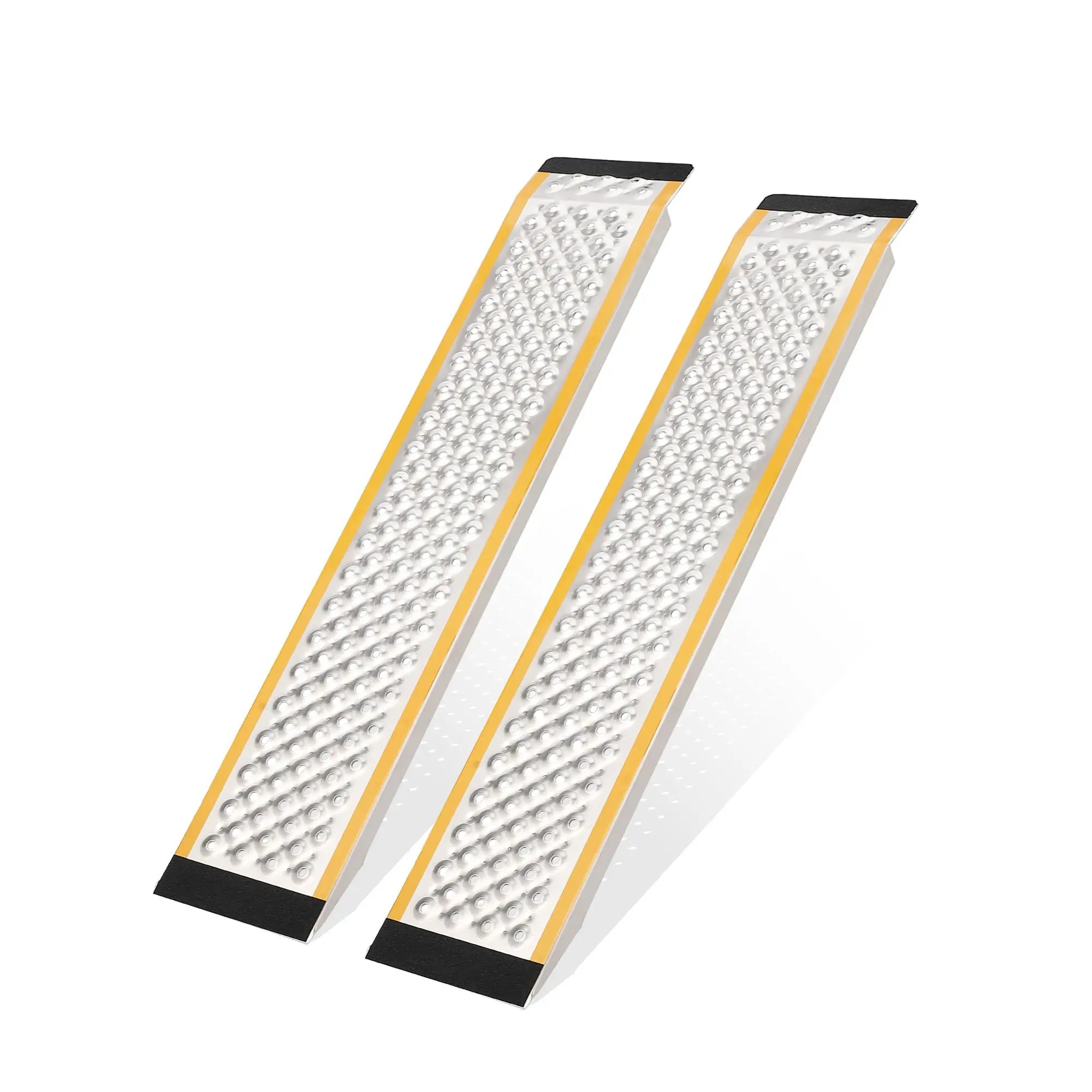 Heavy-Duty 47" Aluminum Mower Ramps 2-Pack, 880 LBS Capacity, Wide Track Anti-Slip Design for Safe Loading of Lawn Tractors, Zero-Turn Mowers, ATVs Into Shed