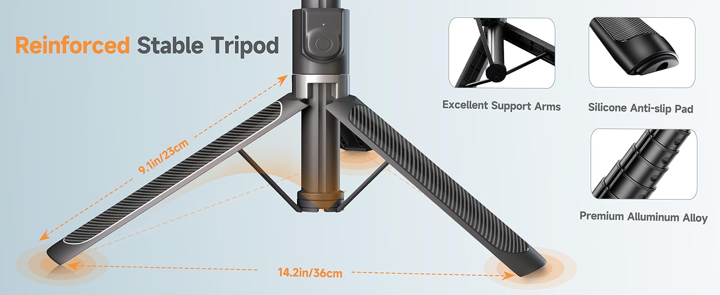 71" Phone Tripod & Selfie Stick, Portable All in One Extendable Cell Phone Tripod Stand, with Wireless Remote Control for iPhone/Samsung/Android/Camera