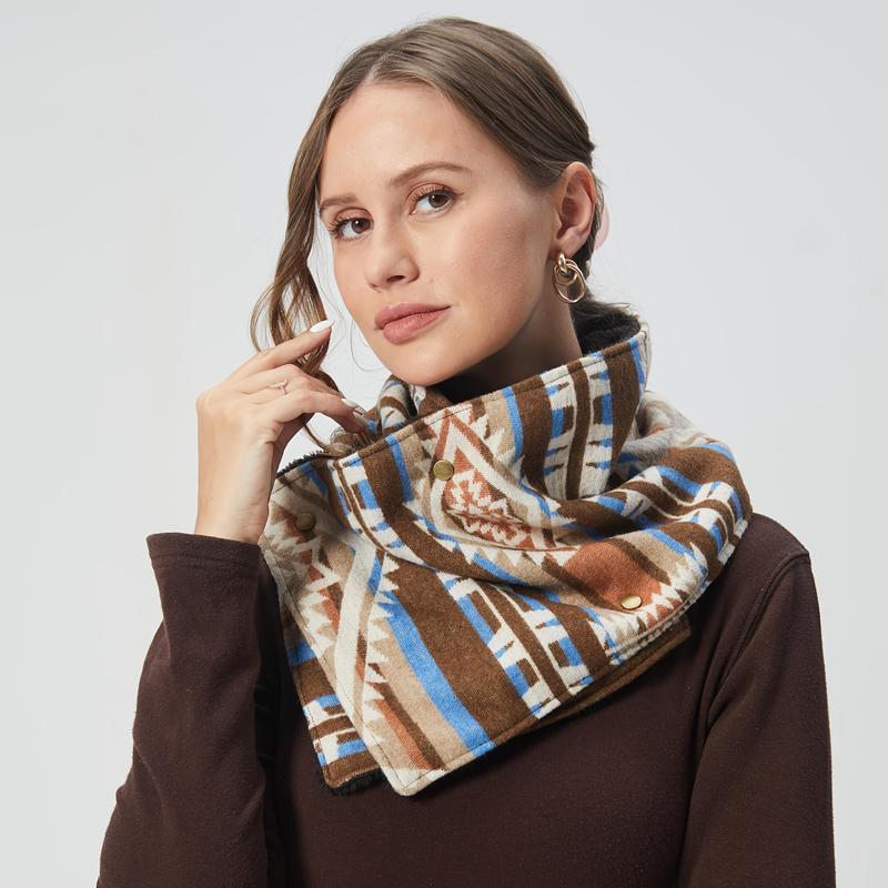 Women's Bohemian Western Winter Warmth Scarf - Hand Washable & Dry Cleanable, Windproof & Thermal Insulation