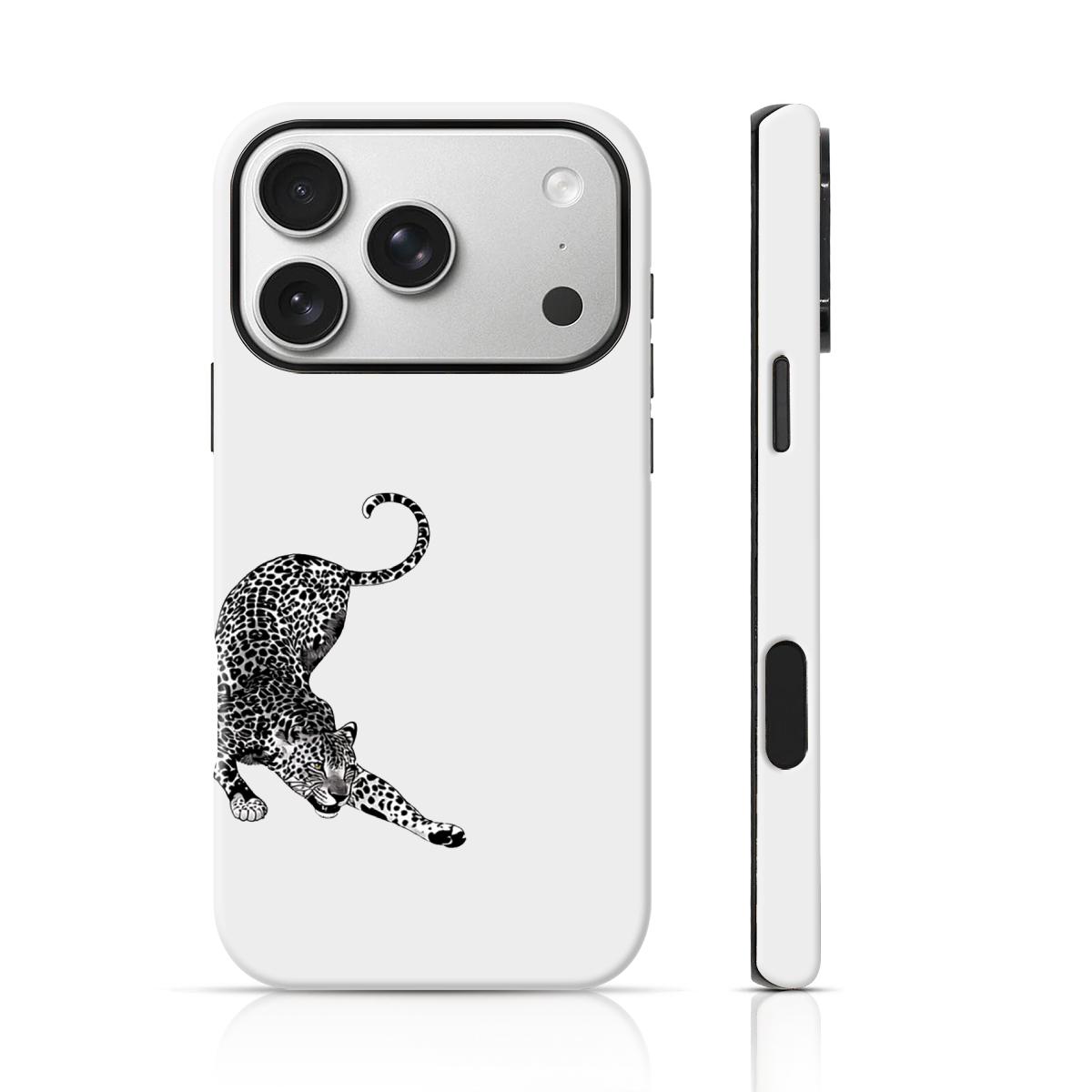Monochrome Leopard Pattern Design Phone Case 360 Protection for iPhone 17 Pro Max/16 Pro Max /15Pro Max 15/14/13/12 & Samsung S26 /S25Ultra Trendy ins Style, Phone Accessories