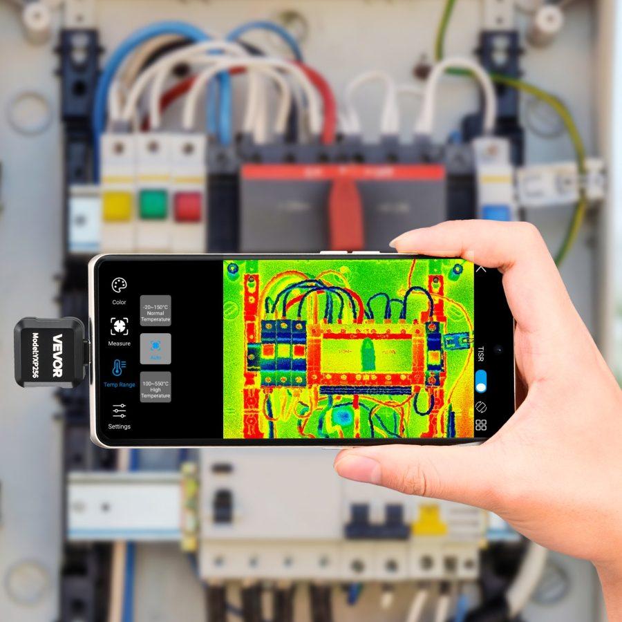 VEVOR Thermal Imaging Camera for Android, 512x 384 TISR Super Resolution, 25HZ Refresh Rate Infrared Thermal Imager for Smartphone Tablet, 256x 192 IR Resolution, -4F to 1022F 15 Color Palettes