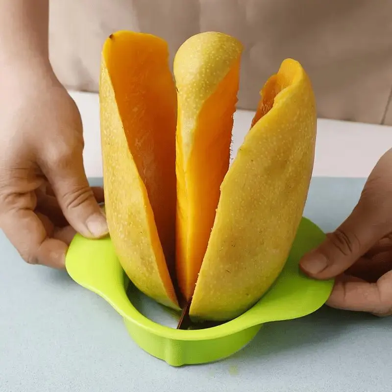 1pc Easy-Grip Mango Slicer - Creative Kitchen Gadget for Perfect Cuts, Durable Plastic Mango Cutter with Colorful Options, Ideal for Peeling & Core Removing, Fruit Slicer, Outdoor Kitchenware, Essential Tools for Camping and Picnic Gatherings