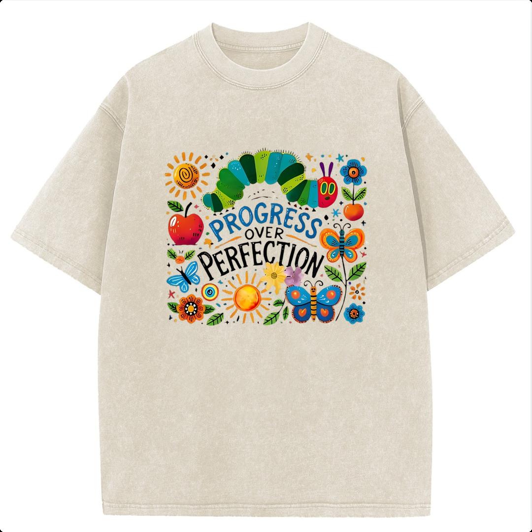 Cotton Crewneck Oversized The caterpillar Printed Acid Wash T-Shirt Retro Acid Wash Graphic Printed Unisex Fashion Tees Deals For You Days Summer Deals For You Days