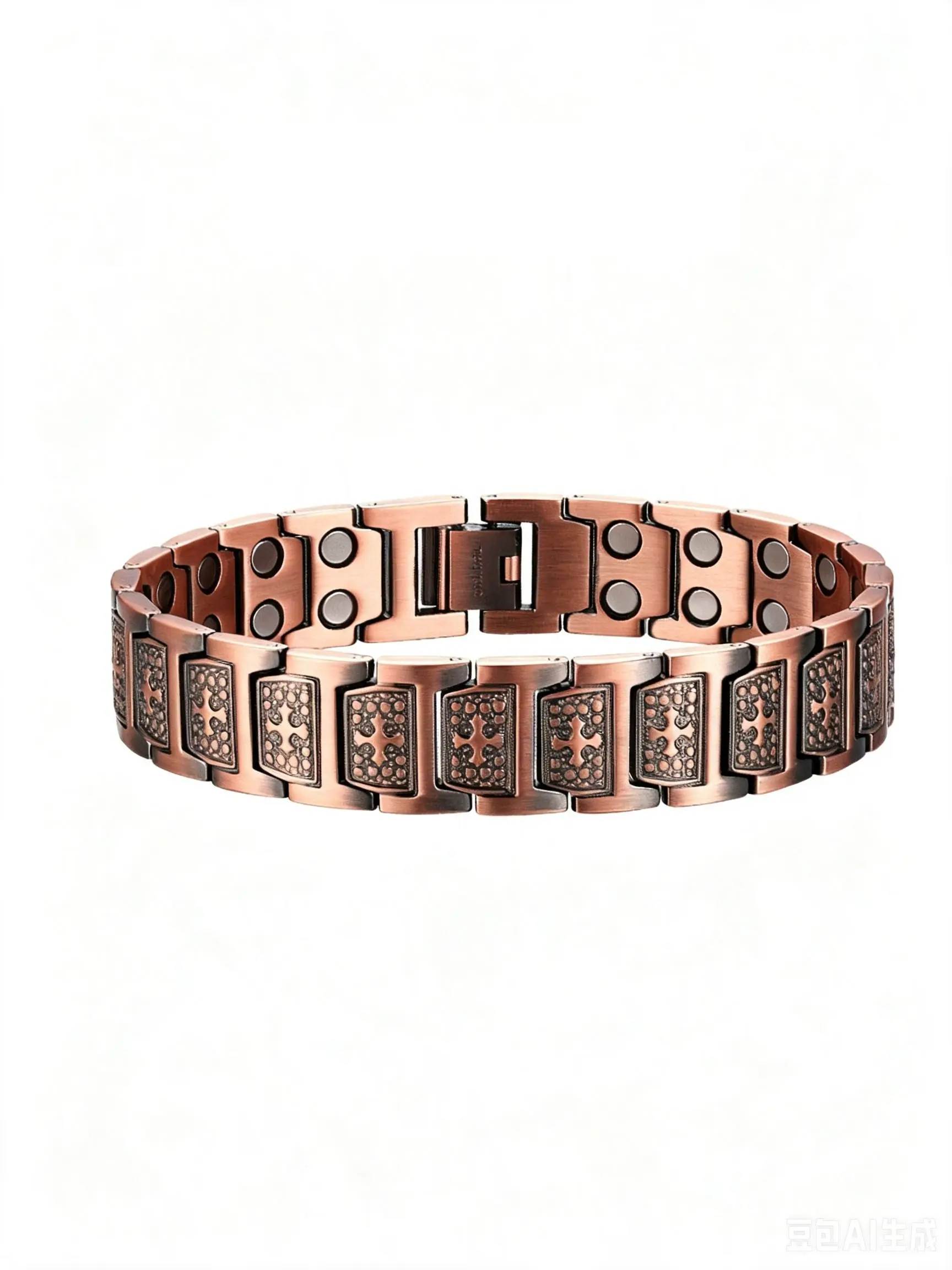 Men's Brass Wristband with Three Powerful Magnets, Perfect for Tennis and Fitness, Ideal Gift for Father's Day, Elegant Plain Design