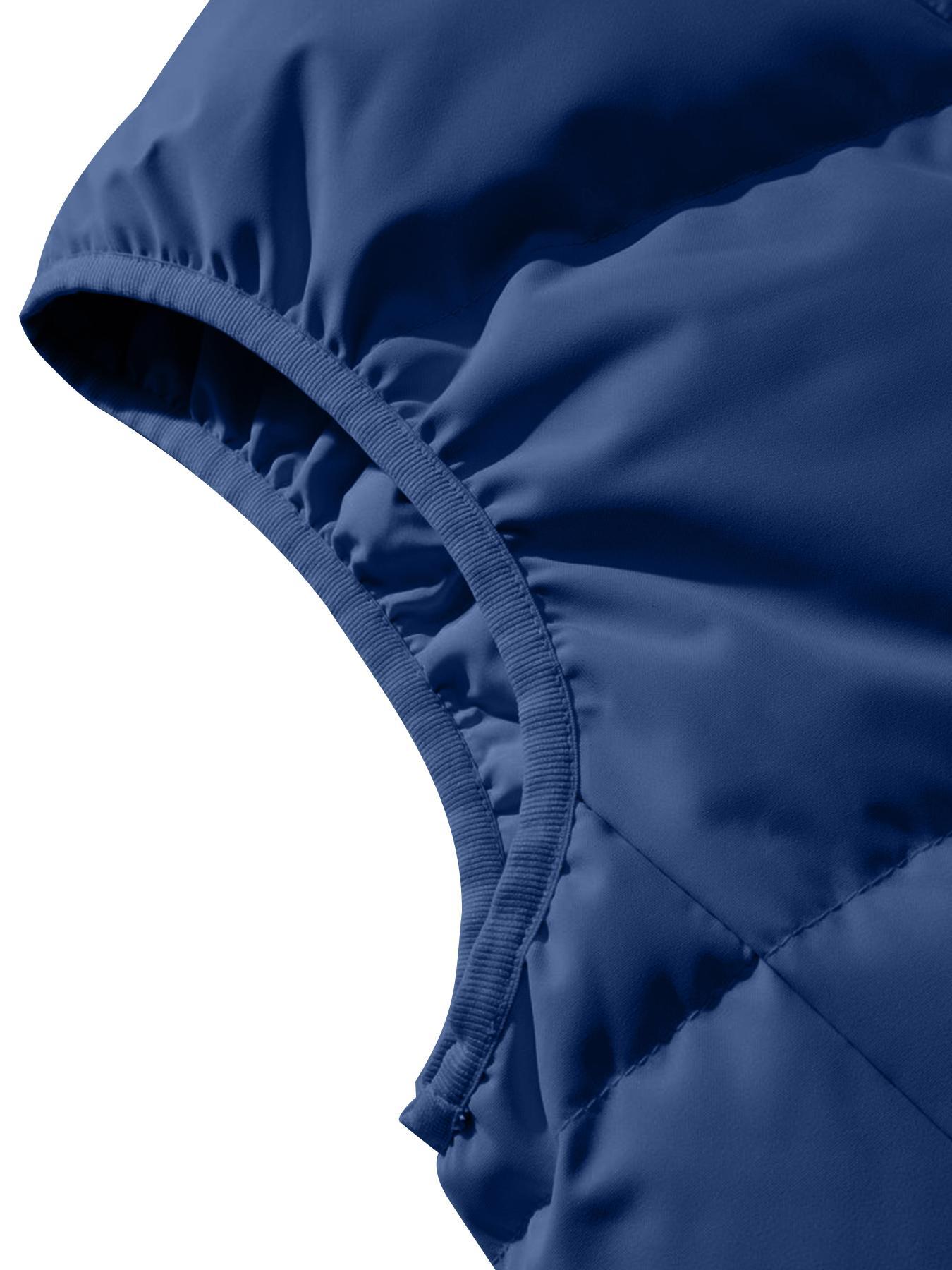 Men's Letter Print Zip Up Thermal Lined Puffer Vest Jacket, Loose Casual Comfy Sleeveless Outerwear for Fall & Winter, Men's Clothes for Daily Wear