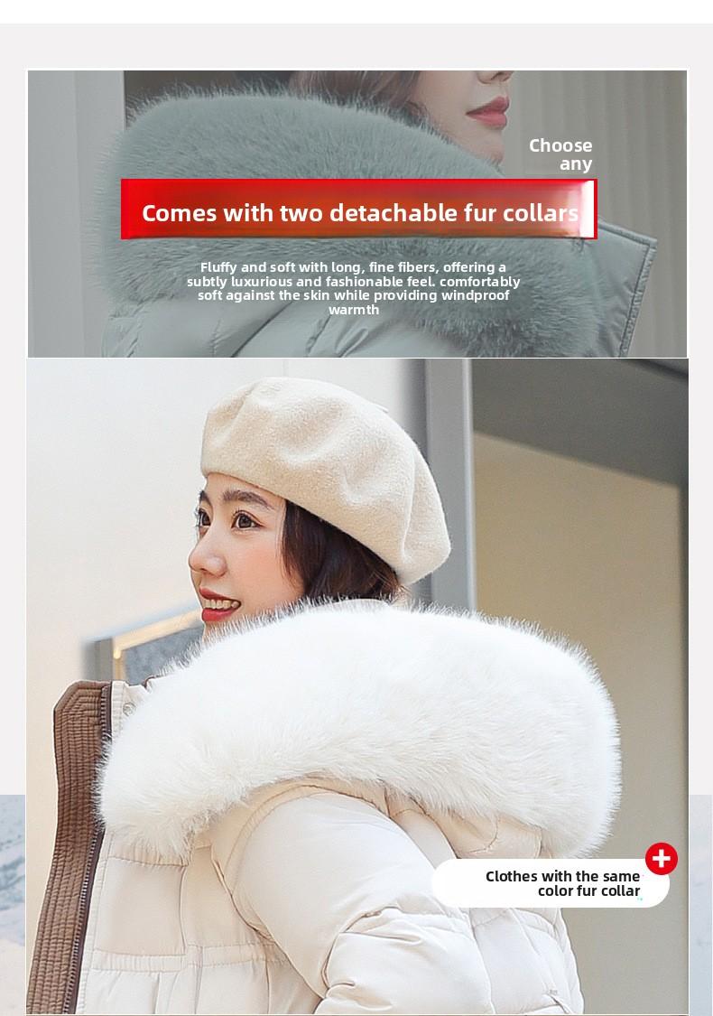 New winter women's thickened long over-the-knee hooded cotton-padded coat with large fur collar. New winter women's thickened long over-the-knee hooded cotton-padded coat with large fur collar.