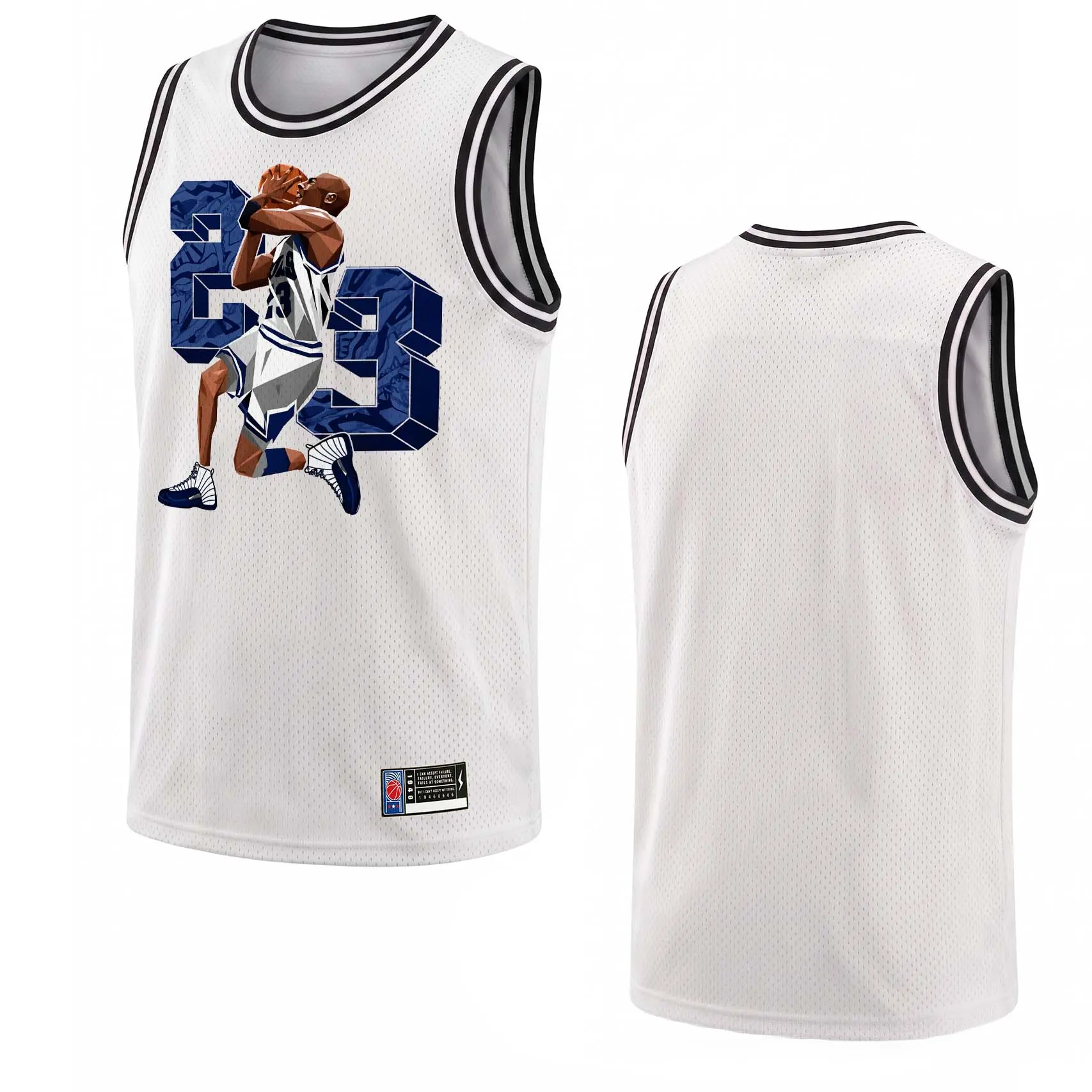 Men's Retro Basketball Jersey with Ribbed Trim, Color-Block Athletic Tank Top in Quick-Dry Mesh Fabric, Casual Loose Fit for Streetwear, Sports, Streetwear Sporty, Ribbed Trim Edge, Retro Hoops Vibe