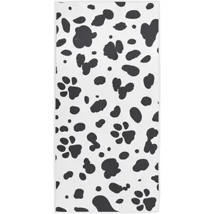 Attractive Soft Cotton Towels Cute Dalmatian Skin Dots Paw Floral Absorbent Hand Towel Home Decor for Guest Bathroom Beach Hotel Gym and Spa(16" x 30")