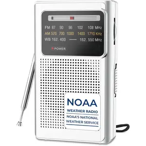 J161 NOAA Weather Radio AM FM, Battery Operated Radio for Power Outages, Transistor Radio with Best Reception,Stereo Earphone Jack, for Emergency,Hurricane, Storm, Running, Walking,Home