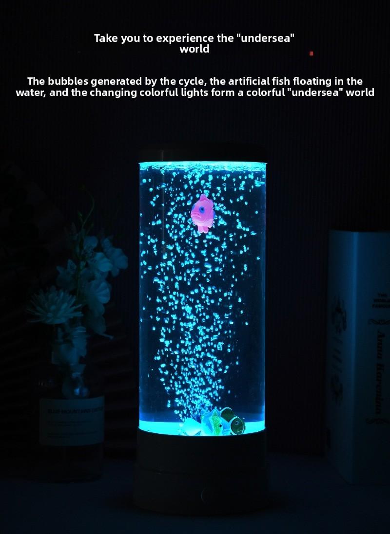 LED Colorful Big Bubble Fish Night Light USB Plug-in Decorative Lamp for Bedroom Ambiance