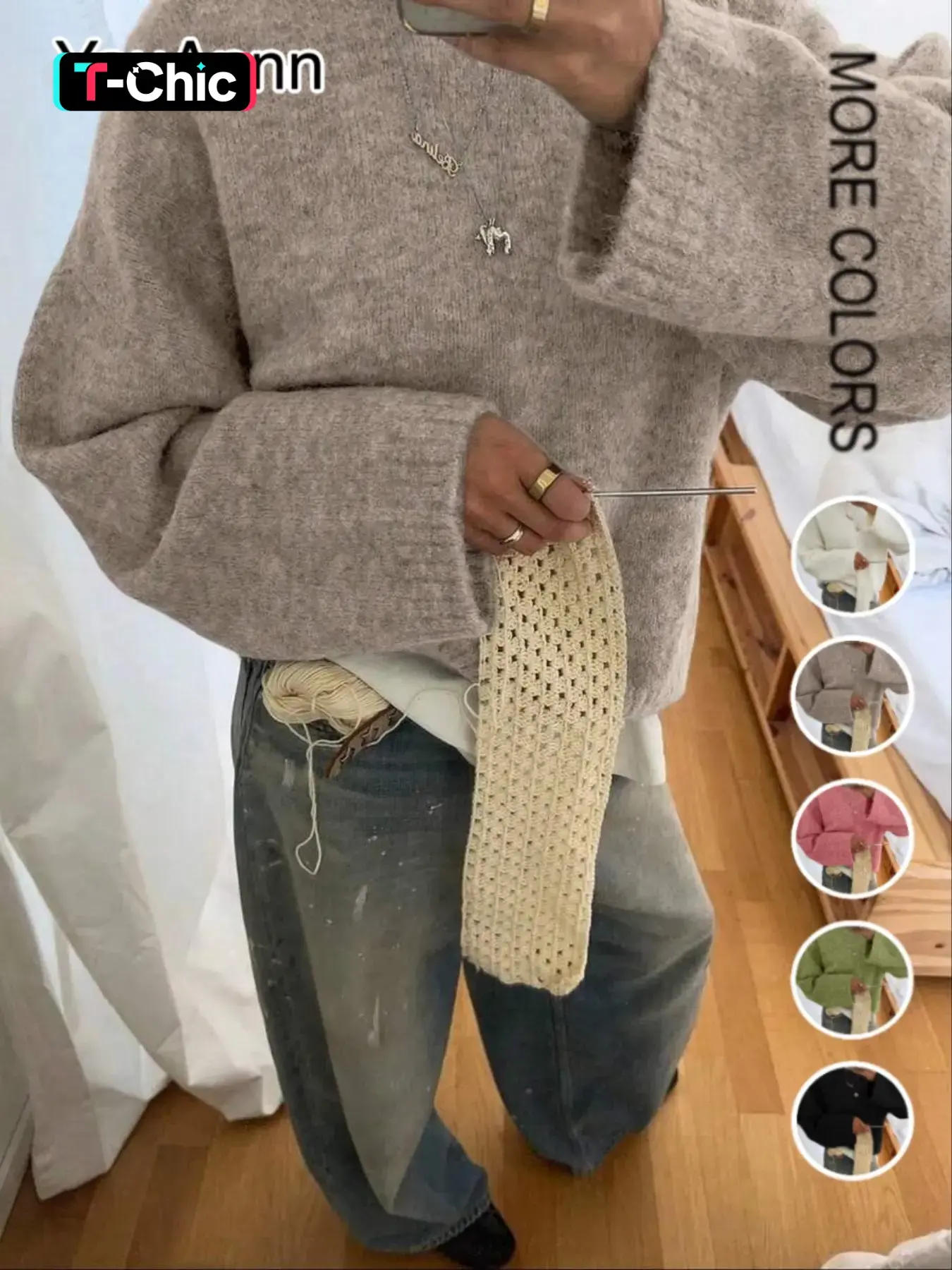Women's Lazy Style Sweater, Fall Winter New Round Neck Soft Loose Long Sleeve Pullover, Elegant Comfortable Fashion Knit Top