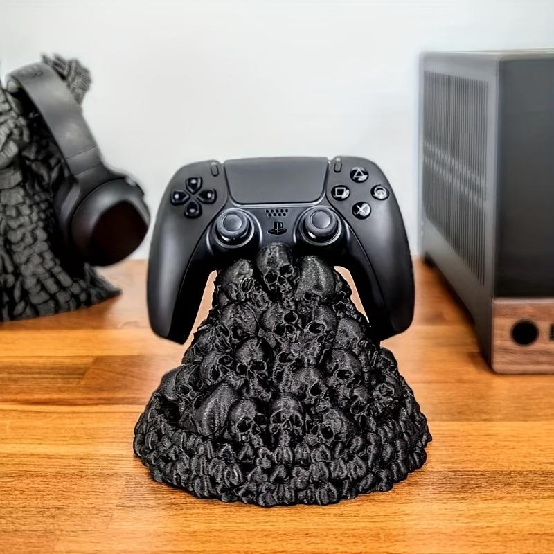 1pc Halloween Dark Gothic Skull Game Stand for PS4/PS5 & NS Pro Controller - Single Holder, Gamepad Display Base handheld console gaming