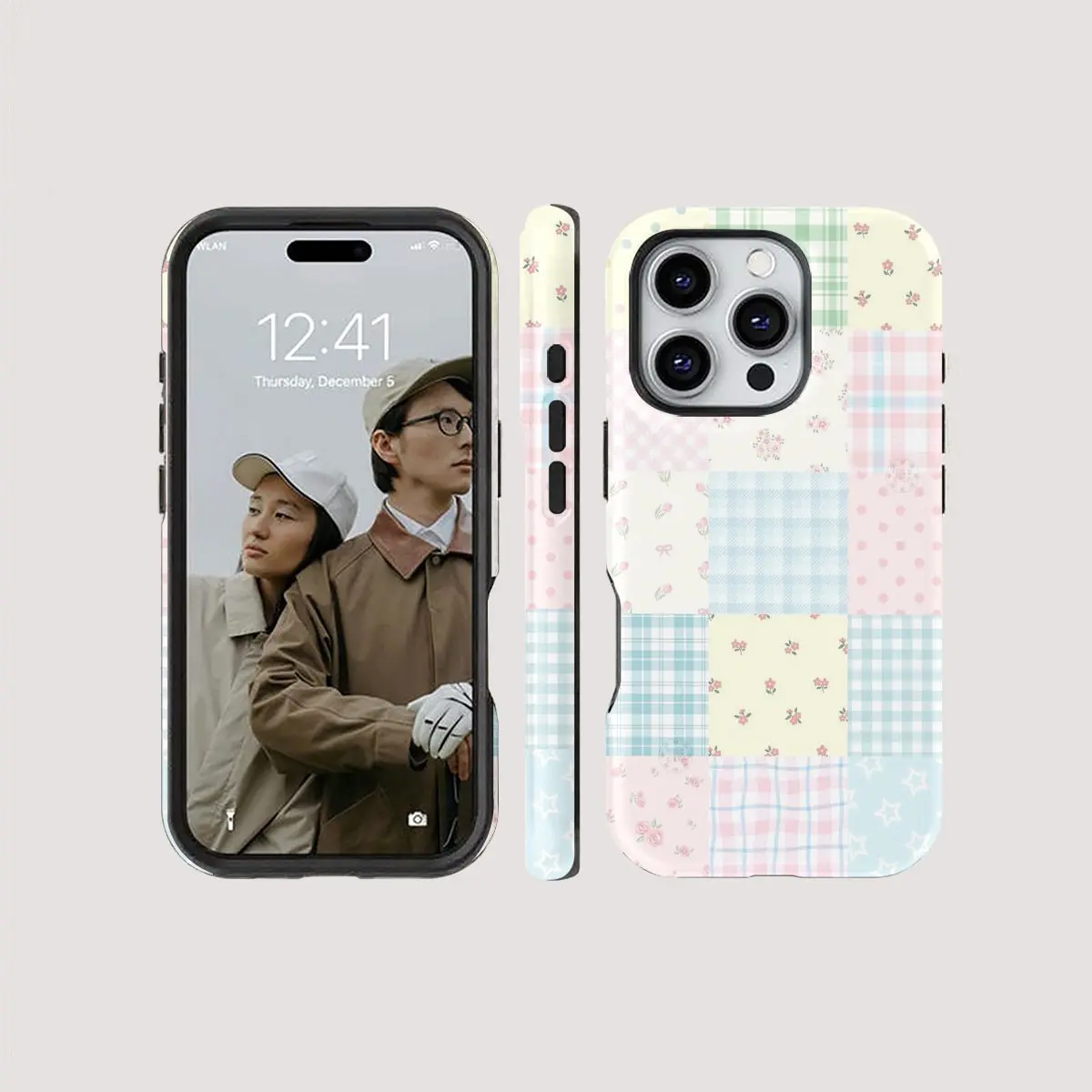 Marble Pattern Phone Case, Dual Layer PC+tpu Material, Shockproof Design, Compatible with iPhone & Samsung Models