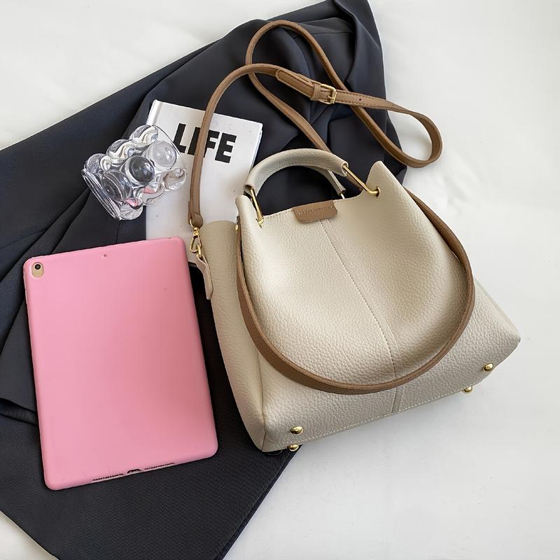 Women'S Vintage Handbag - Convertible Crossbody/Shoulder Bag with Zipper Closure, Synthetic Purse in Black, Beige, Pink - Elegant Everyday & Formal Bag for Women, Office, Parties, Travel - Easy-Clean Maintenance, Party Accessory, Retro Aesthetic