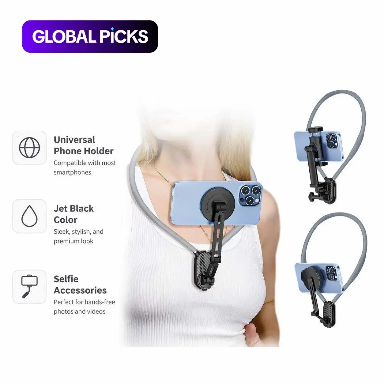 New Magnetic Neck Mount Phone Holder, Cell Phone Mounts, Universal POV Sports Shooting Bracket, Anti-Shake Chest Fixed Stand for Hands-Free Recording #GLOBAL PICKS
