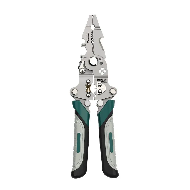 Multifunctional Foldable Wire Stripper Pliers, Wire Stripping Tool, Hand Tools, Special Design for Electricians, Strips Wires, Cuts Cables, Twists Pipes, Presses Terminals, Wirecutters