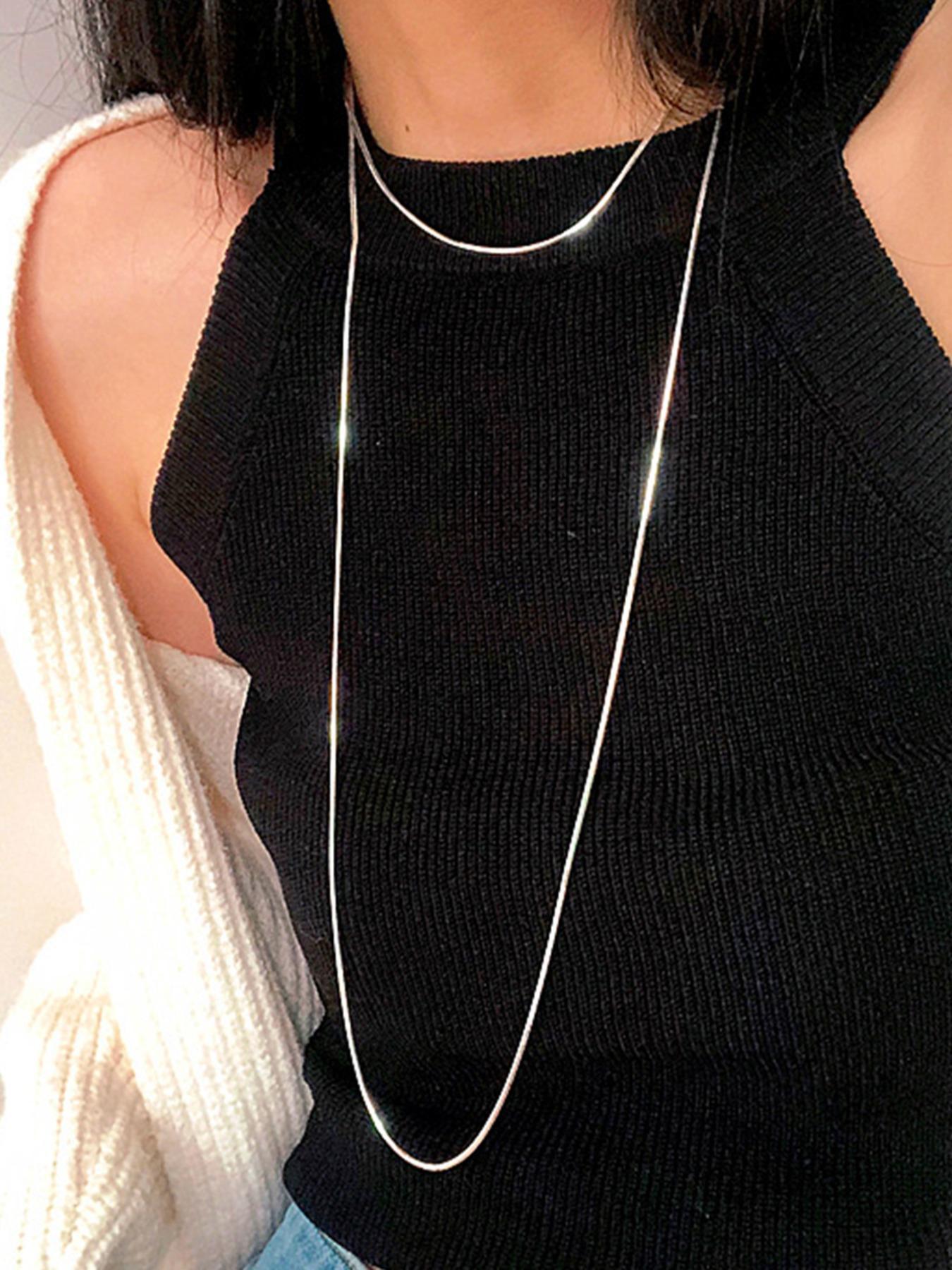 Women's Street Trend Snake Bone Design Necklace, Exquisite Trendy Minimalist Pendant Necklace, Chic Jewelry As Gift for Girlfriend