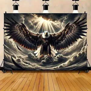 Majestic Eagle Backdrop Patriotic Wildlife Style Tapestry Wall Hanging, Nature Photography Background, Premium Polyester Decorative Banner for Entryway Decor, Office Display, Living Room Accent, Event Venue, Photo Studio Setup