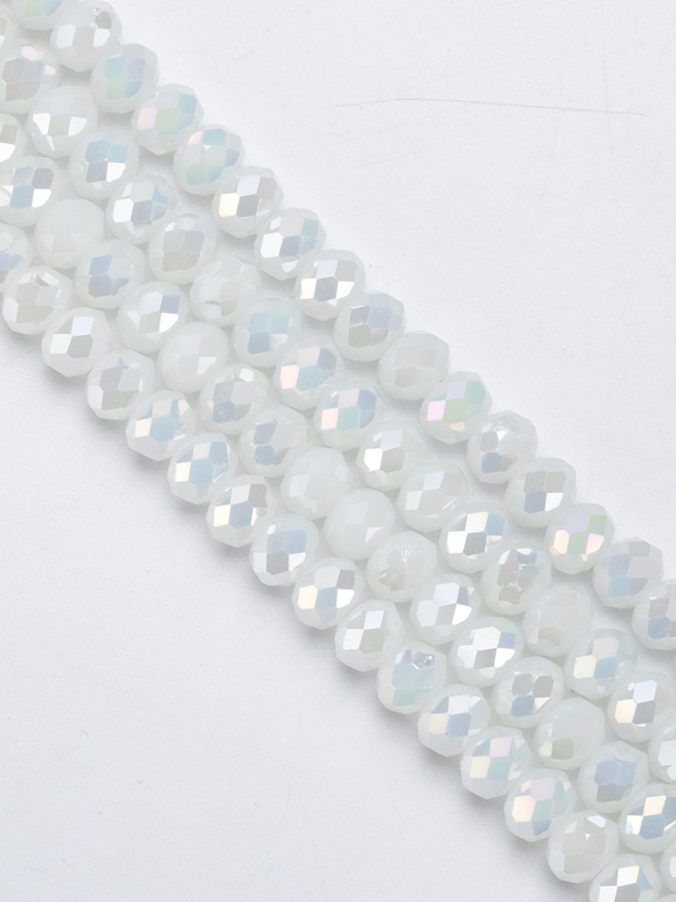 4/6/8mm White Glass Beads, Faceted Crystal Glass Beads, Fashion for Handmade DIY Necklace Bracelet Earrings, Jewelry Making Craft Supplies