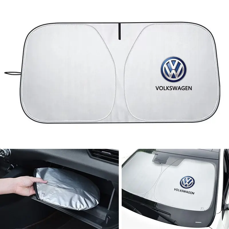 Car Sunshade Windshield Sun Shade Visor Cover UV Protection Shield Foldable For Volkswagen VW Rline Amarok T5 Phaeton Tiguan T-Cross Auto Accessories