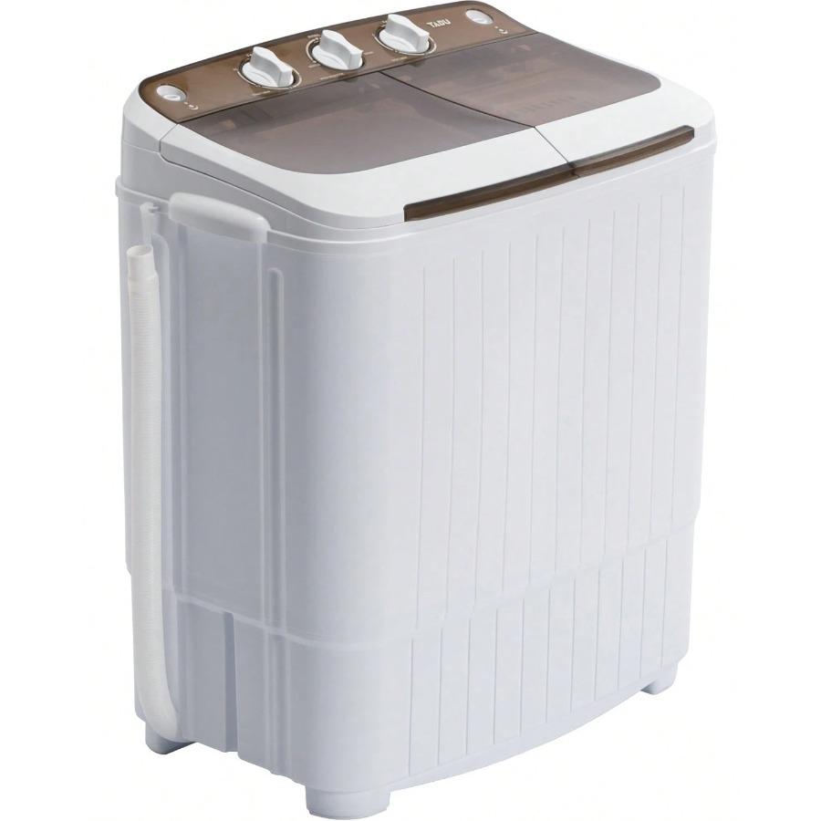 Portable Washer Machine With Spin Timer Function & Delay Start, Compact Laundry For Dorms,Apartments In Brown