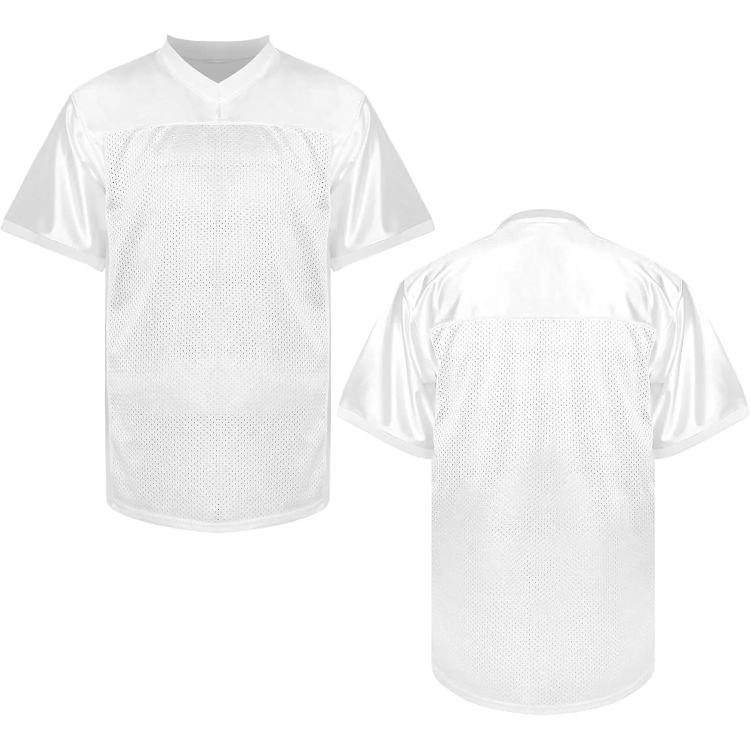 Blank Football Jerseys for Men,Mesh Polyester Plain Football Shirt Pullover Sports Clothing Black White Grey Yellow