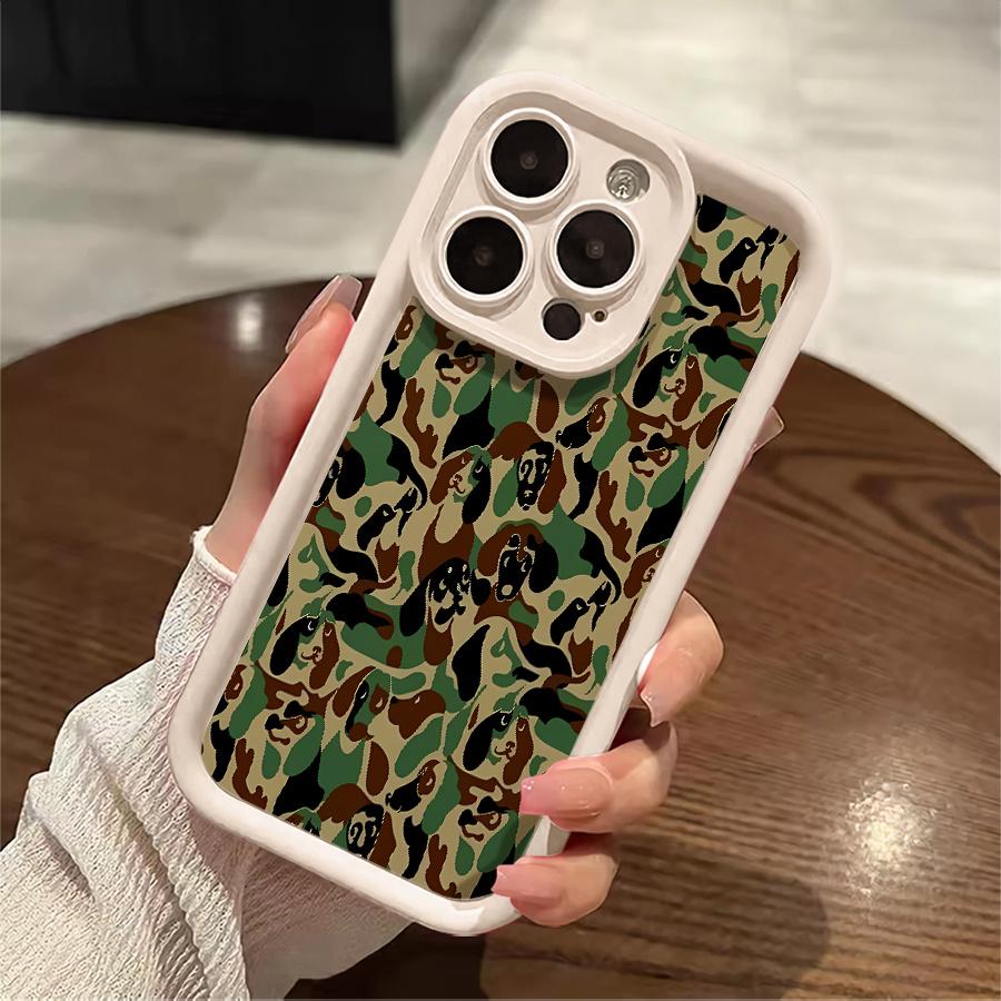 Phone Case - 1pc Camo Dog Pattern Phone Case Suitable for Apple iPhone 17 E Air Pro ProMax iPhone16 15 14 Plus 13 12 Mini 11 X XS XR Antidrop Softshell Shock Proof All Inclusive Lens Protection Funky Fashion Can Be