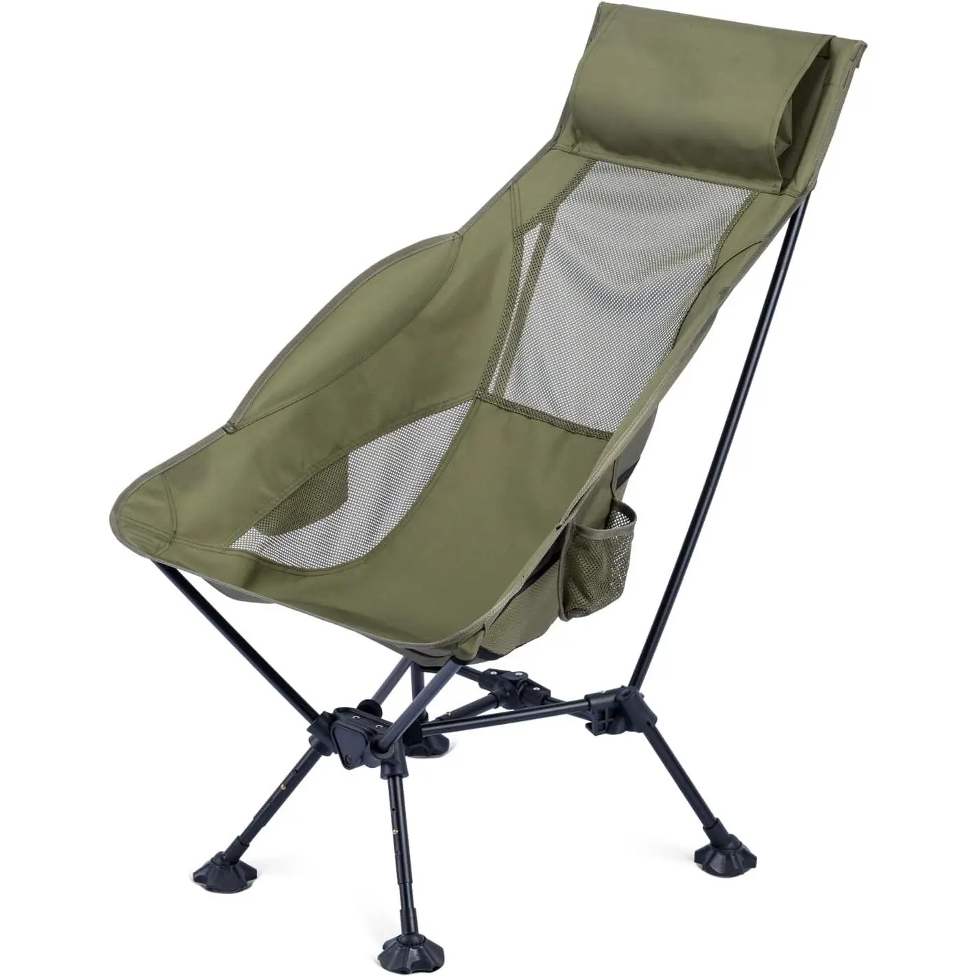 Baby & Maternity Green Square Frame Outdoor Beach Chair - Ultralight Compact Folding Chair with Anti-Sinking Large Feet, Anti-Skid High Back