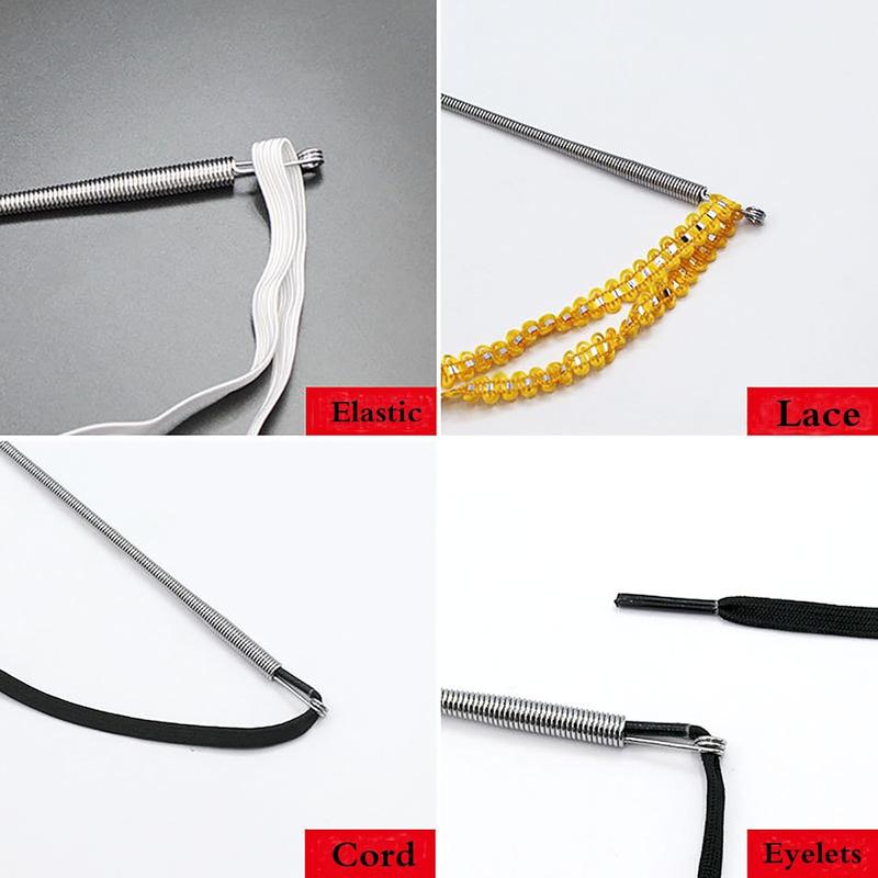 3PCS Spring Loop Threader, Bendable Multi-Purpose Cord Threading Tool for Eyelets, Elastic and Lace